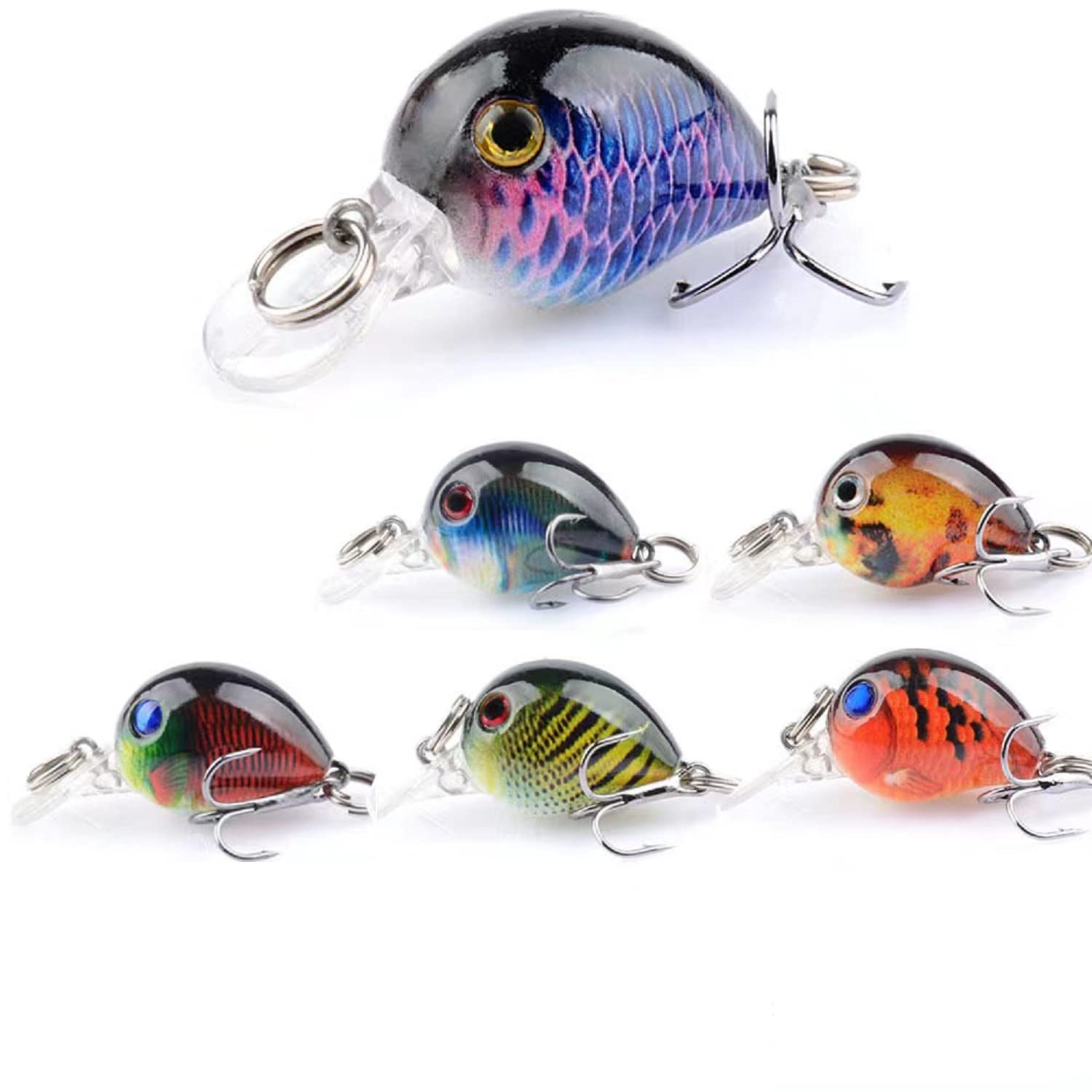 Micro Fishing Lures Crankbaits Baits Lure，Mini Fishing Lure Swimbaits Micro Crank Baits Topwater Lures for Freshwater Saltwater Bluegill Pumpkinseeds