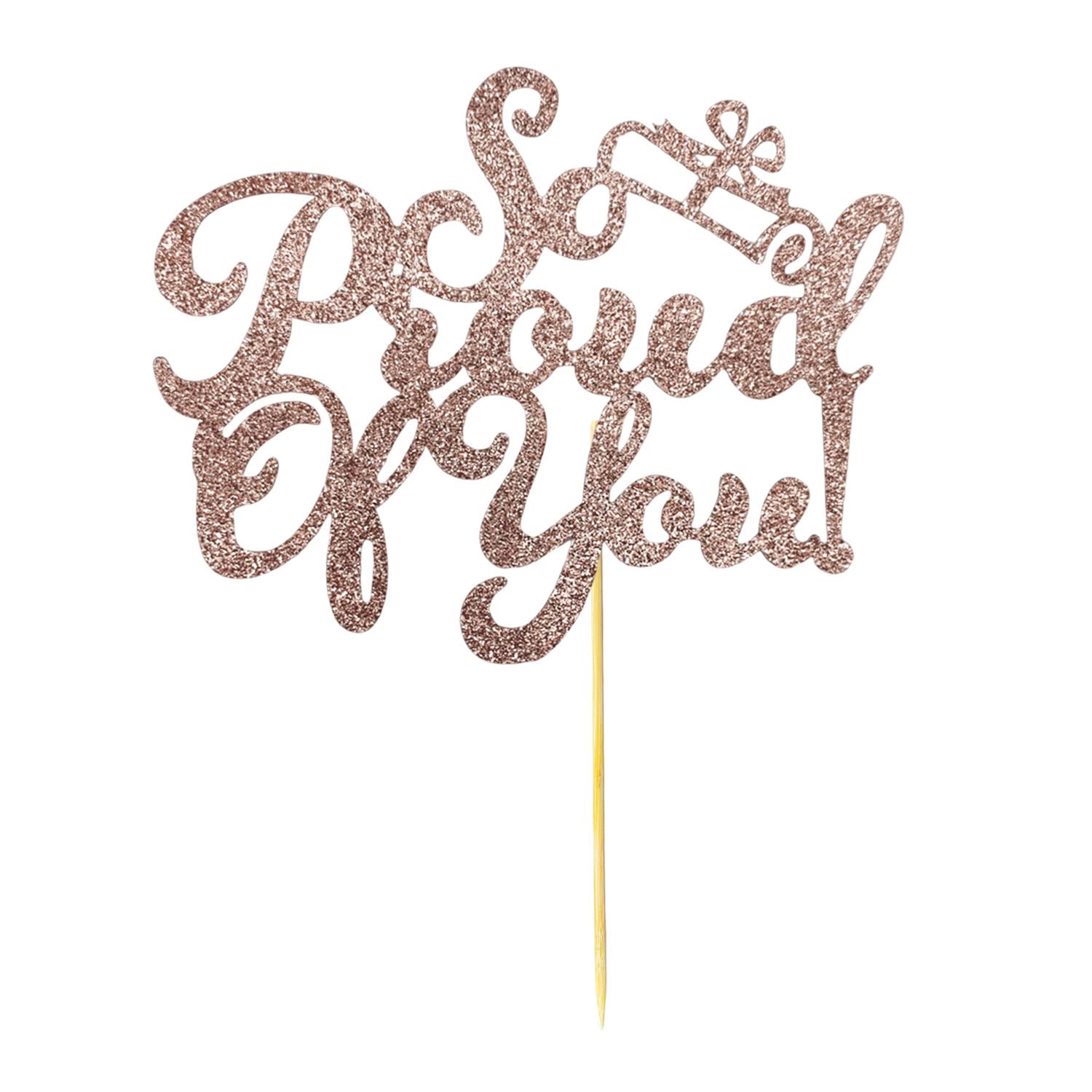 ALLY-MAGIC So Proud of You Cake Topper,Glitter Graduation Cake Topper Congrats Grad Cake Topper Happy Graduation Cake Decoration for Class of 2023 Graduation Theme Party Supplies Y4-WNJACP (Rose Gold)