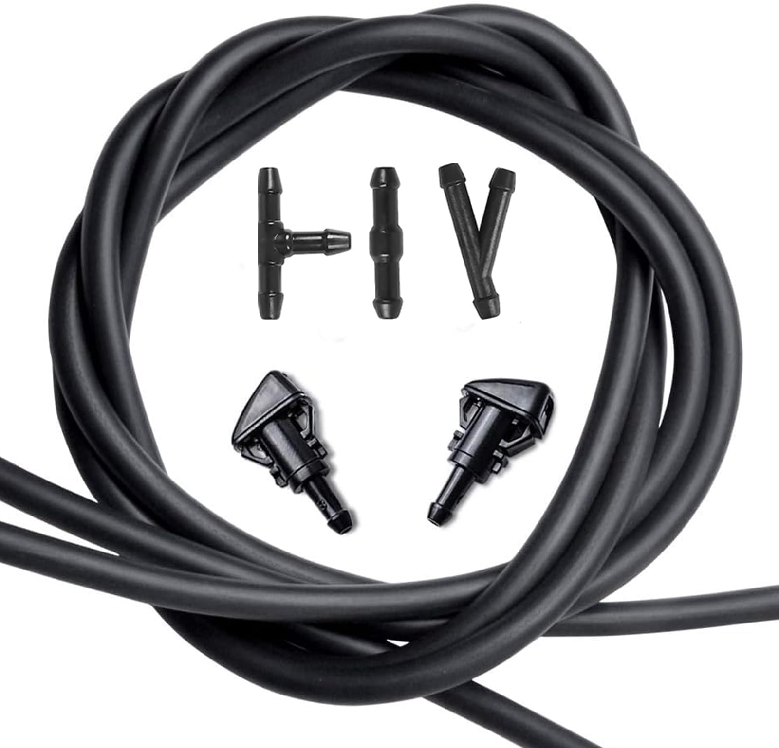 Windshield Washer Nozzles Kit, Replacement for Chrysler, Dodge, Jeep, Ram - OTUAYAUTO Washer Jet and Fluid Hose with Connector