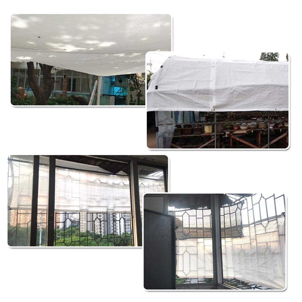 AGYH Malla De Sombreo Blanca, Borde Engrosado con Arandela, Toldo, Balcón, Piscina, Cubierta, Rejilla, Toldo(Size:Los 4x6m)