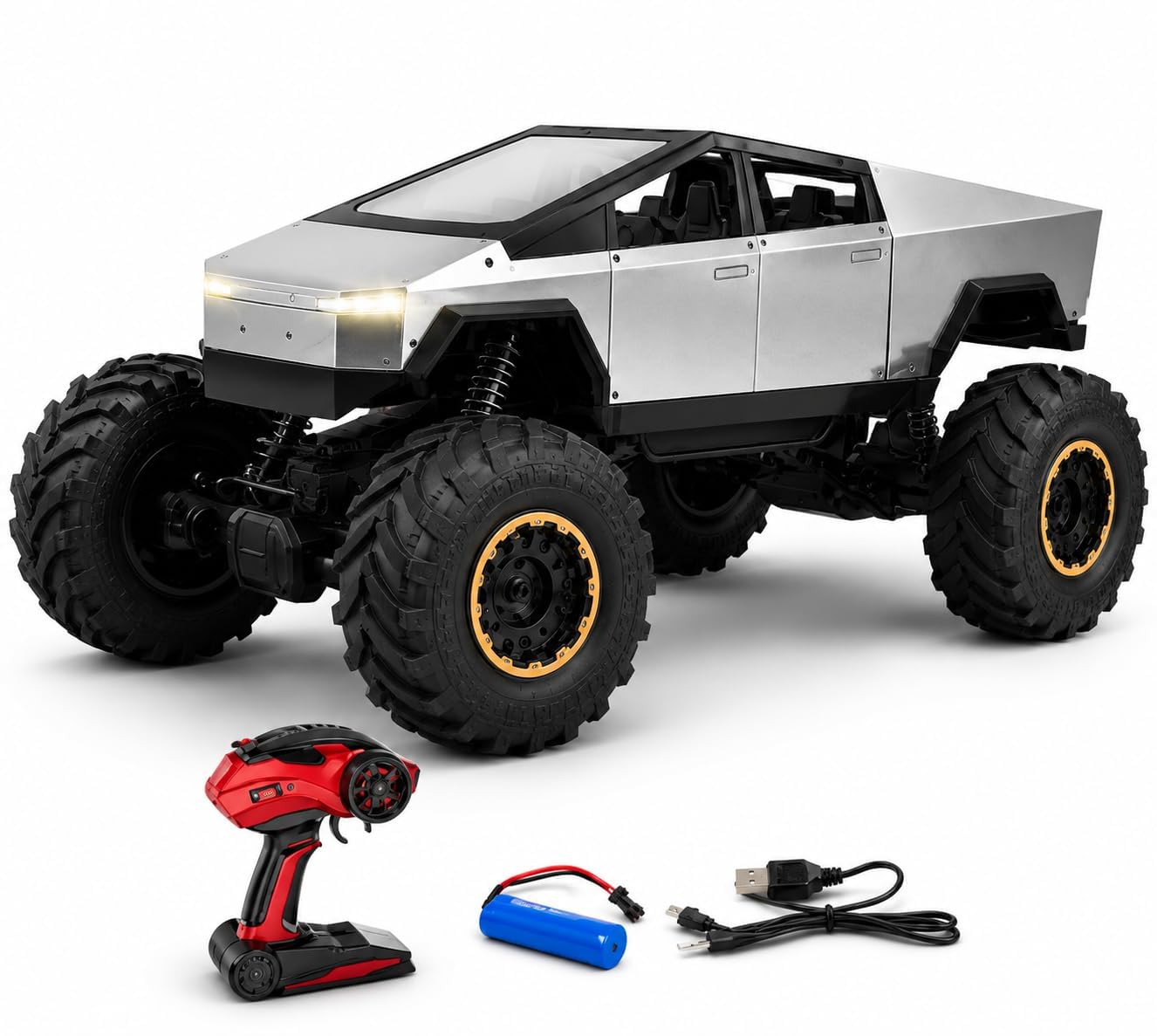 High-Speed Cybertruck RC Car for Kids 1:8 Scale | Off-Road Remote Control Racing Truck with LED Lights & Wireless Remote | Best Gift for Boys & Girls-image-44
