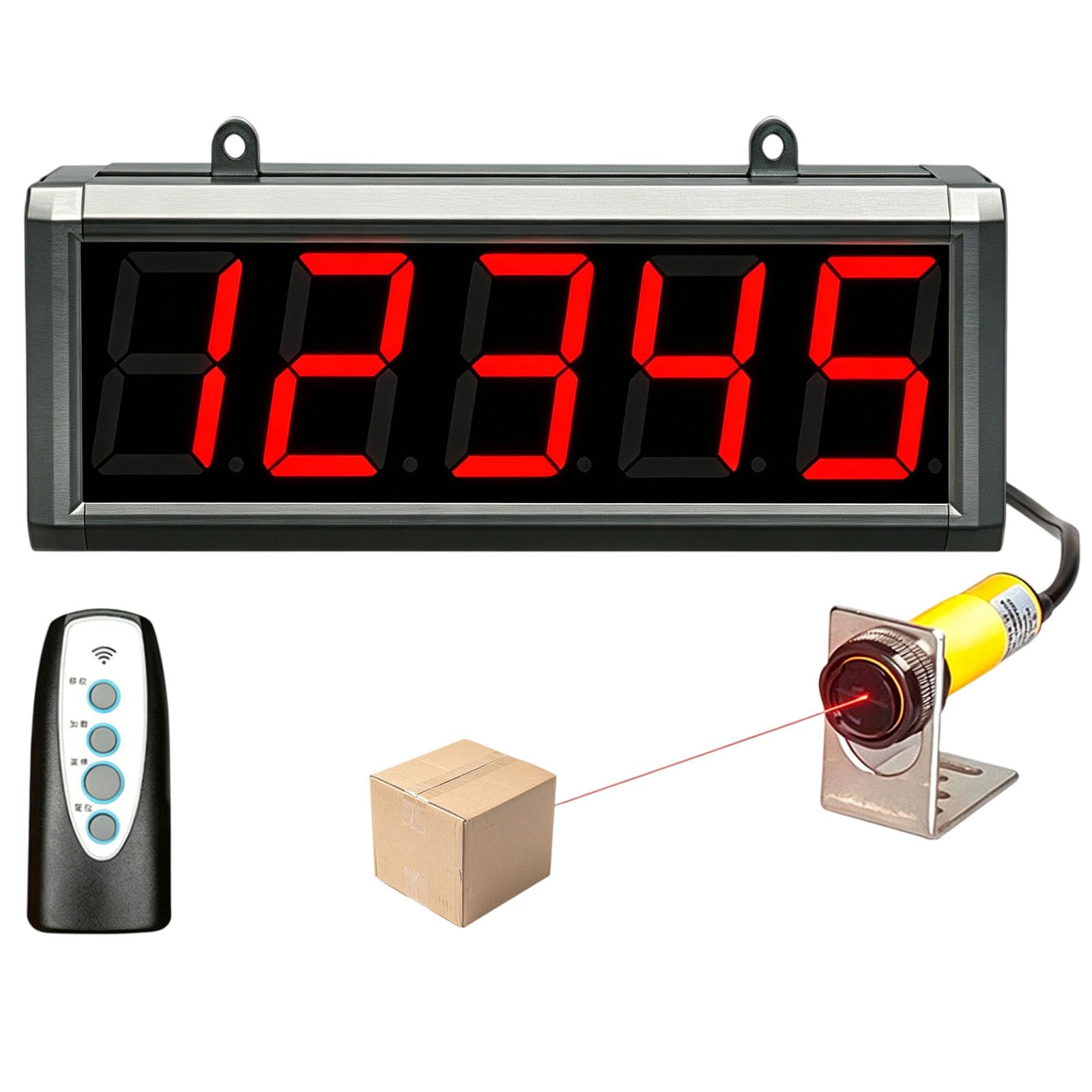 Enpvneer Large Digital Counter, Digital LED Counter Count Up To 99999, Sensor Distance 0-11.8IN, Power-Off Memory Function, For Conveyor Belts Automatic Counting