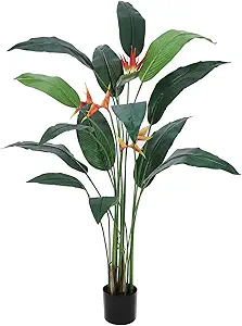 GarveeHome Bird of Paradise Artificial Bird of Paradise Plant 6FT(72in) Fake Palm Tree for Indoor Outdoor Modern Decor Faux Plants for Home Office Perfect Housewarming Gift with 14 Trunks Faux Leaves