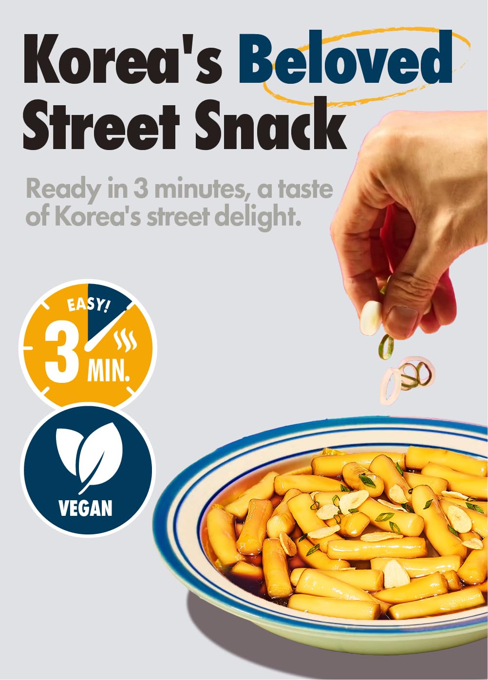 [Korean Street] Tteokbokki Bukchon con Salsa di Soia e Aglio (2 PACK) - Snack coreano autentico con una perfetta miscela di sapori salati e dolci Topokki
