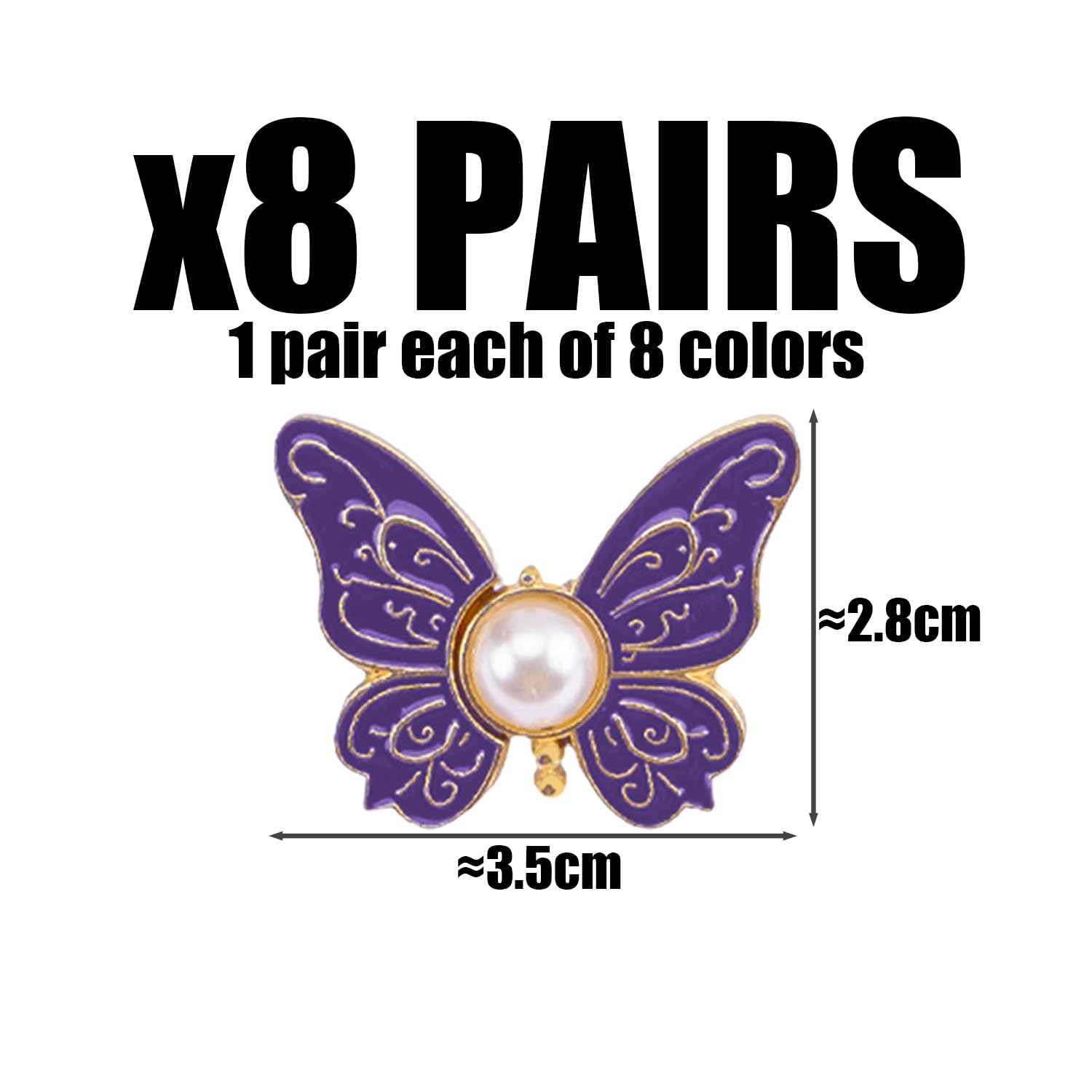 8 Pares De Hebillas De Cintura En Forma De Mariposa, Accesorios De Ajuste De La Ropa, Decoración del Cinturón De Vestir, Piezas A Juego para El Uso Diario De Las Mujeres.