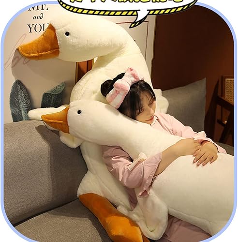 Miniatura 4 de FANGYU Juguete de peluche de ganso, lindo peluche de ganso blanco gigante, almohada de felpa de pato, almohada súper suave para abrazar para todas