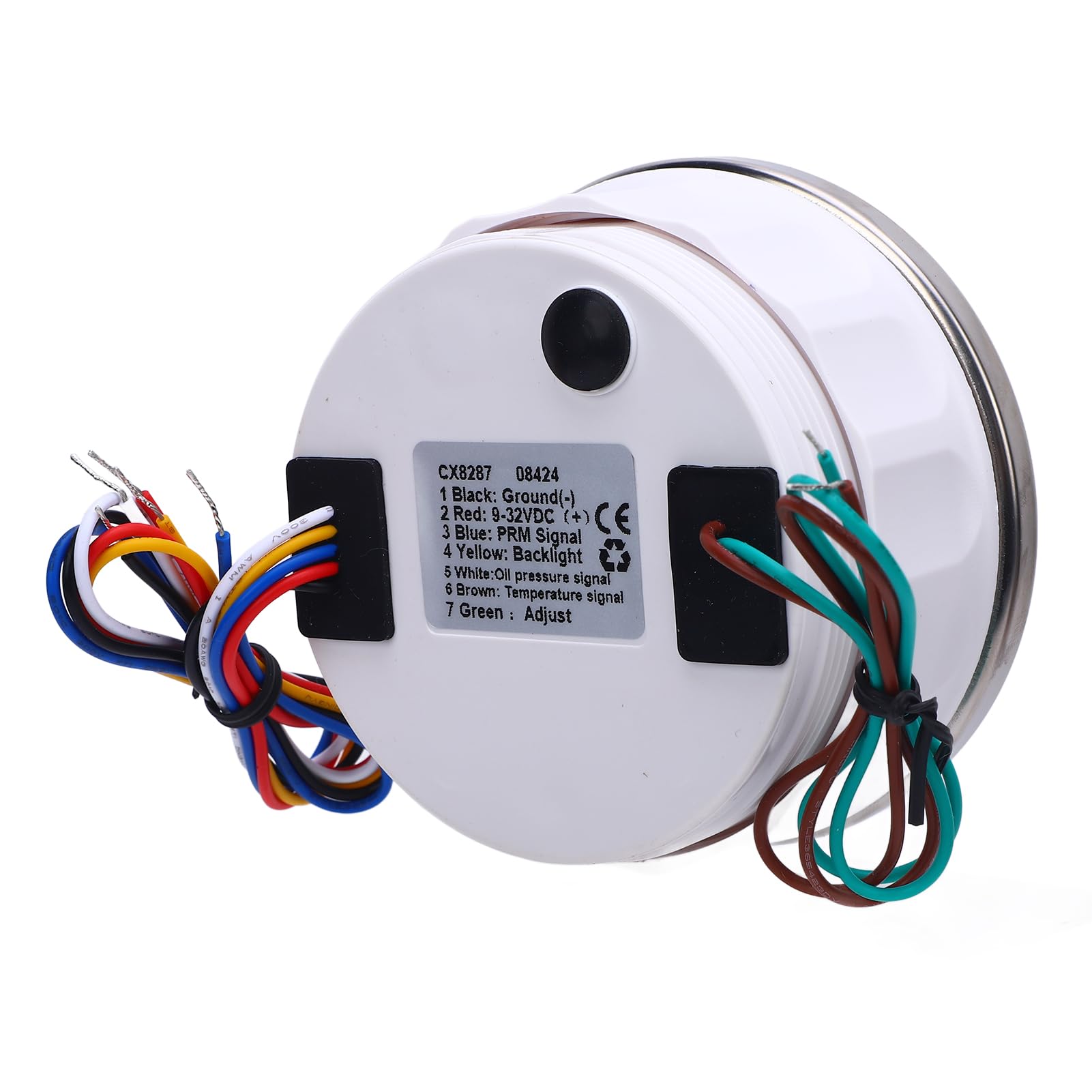 Medidor de tacómetro Torvex, medidor de RPM 3 en 1 de 85 mm con medidor de temperatura de agua y presión de aceite 7000 RPM DC 9-32 V para camión, tractor y coche (Esfera negra y bisel plateado