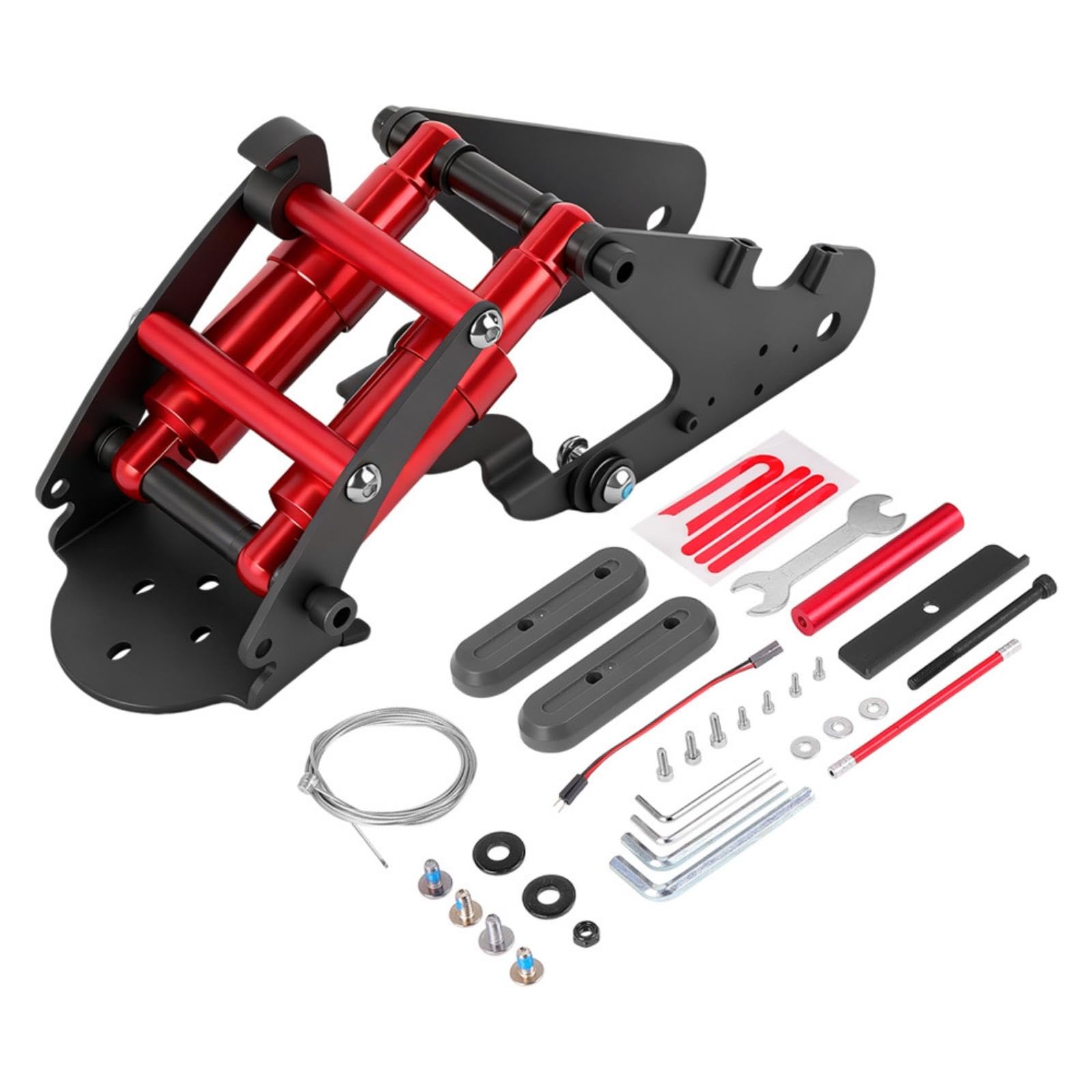 Rear Shock Kit Improved Ride Comfort Rear Shock Absorber Vibration Reduction Upgrade Part for DIY Users, Commuting Red-image-32