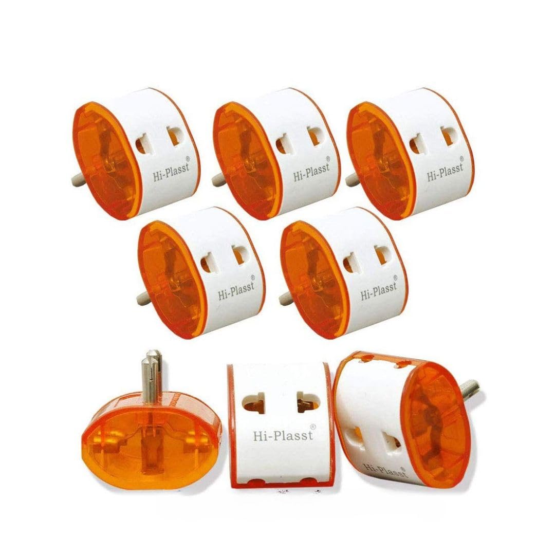 hi plasst pins n plugs Hi-Plasst (Pack of 5) 2-Pin Universal Travel Adapter & Multiplug Converter (USA/UK/Japan/China to India Type D) 6A, Compact Design for Diwali Lights, Mobile Chargers, Laptops & Electronics-picture-28