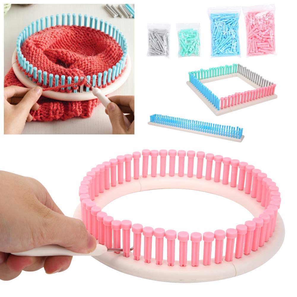 Crafts Knit Weave Kit, Knitting Board Weave Kit Multifunktionales Craft Yarn Crafts Knit and Weave Kit Mini Knitting Plastic Scarf Weaving Kit