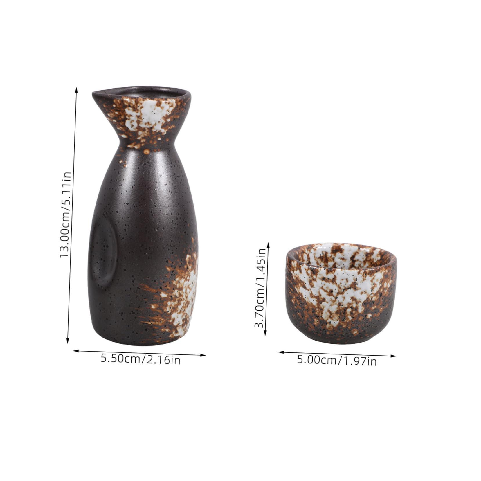 Alipis 1 Set Set Sake Jug Set Cup Pot Straw Vintage Sake Kettle Retro Sake Kettle Traditional Sake Kettle Sake Kettle Dark Brown Ceramics