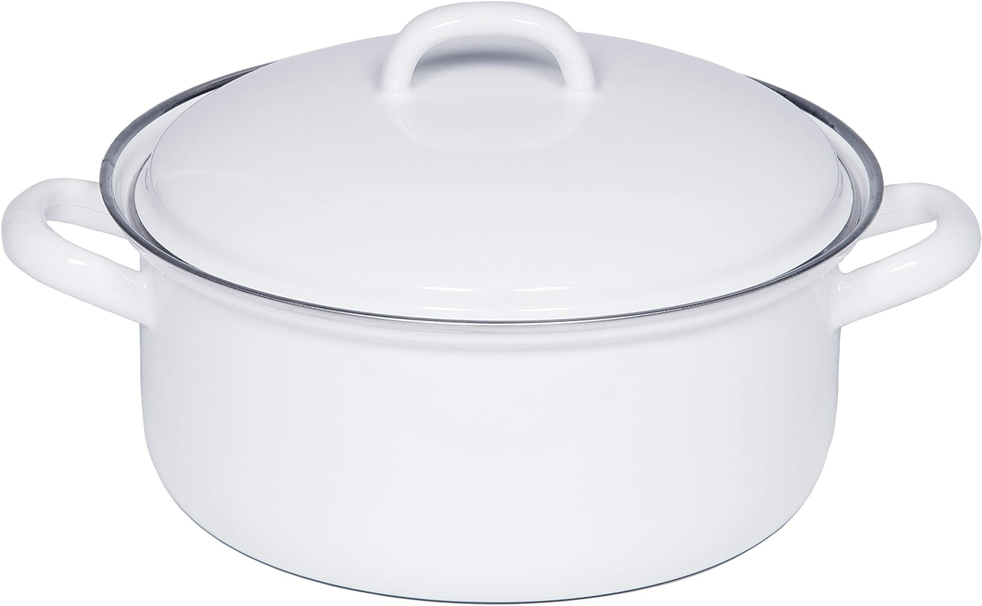 Riess0129-033 Country-Edelweiss Casserole with Lid, Diameter-18 cm White