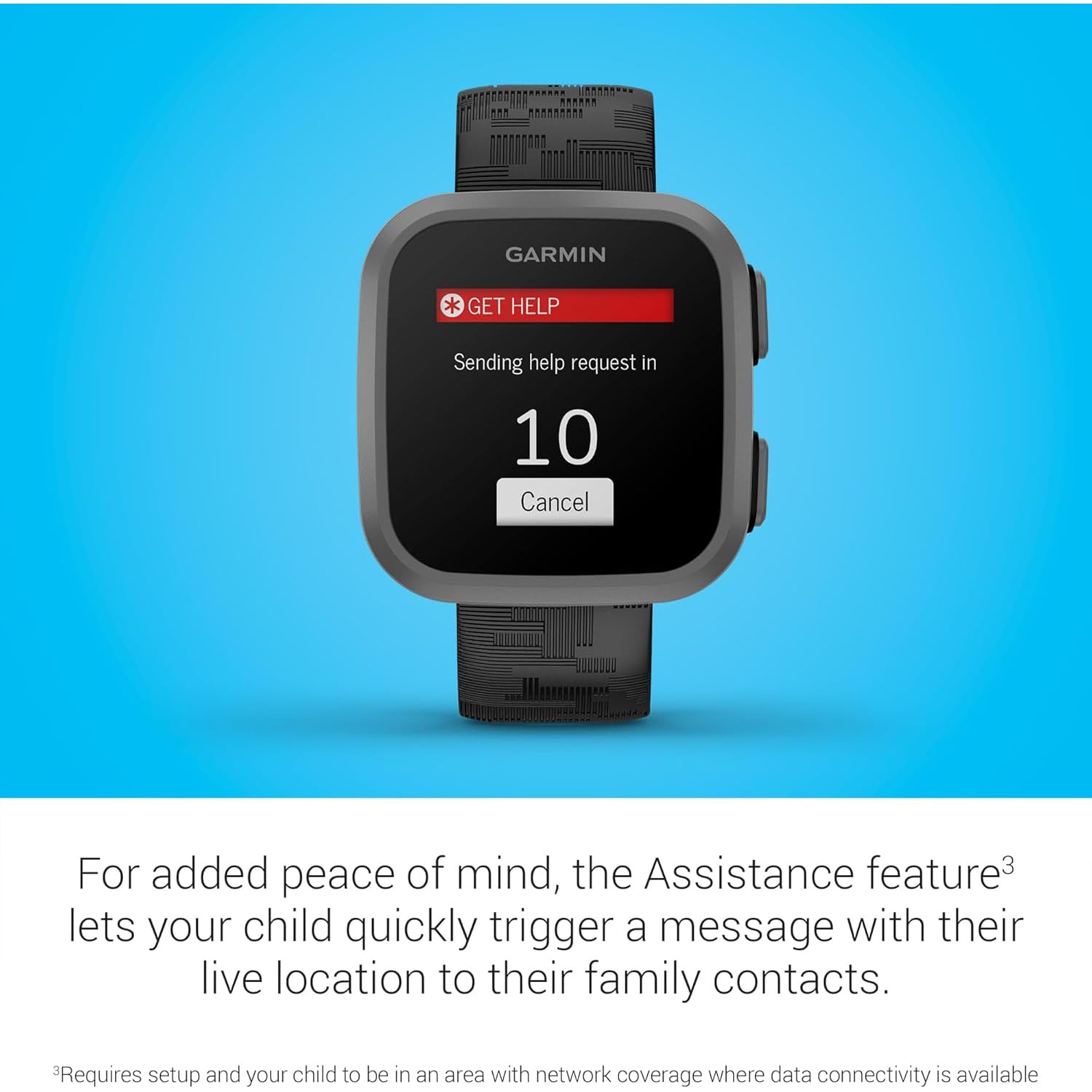 Garmin Bounce Kids Smartwatch Two-Way Text & Voice Messaging, Black Camo 010-02448-00 | Official USA Partner Model | Bundle with 2 YR CPS Enhanced Protection Pack & Converter Adapter Type C Adapter