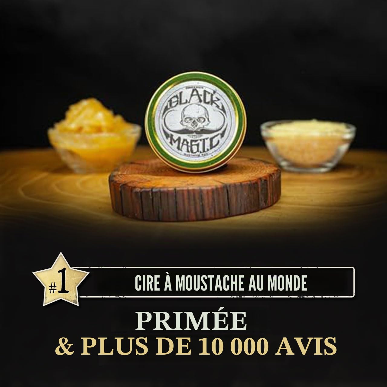 Cire à moustache noire | Cire à moustache magique noire | Cachez les cheveux gris dans la barbe ou la moustache | Cire à moustache forte | Boîte de 30 ml | Aucune source de chaleur nécessaire | Non