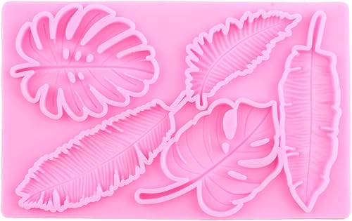 Miniatura 6 de Molde de silicona de hojas tropicales, moldes de hojas de Monstera para fondant, molde de caramelo de hojas de helecho para decoración de pasteles,