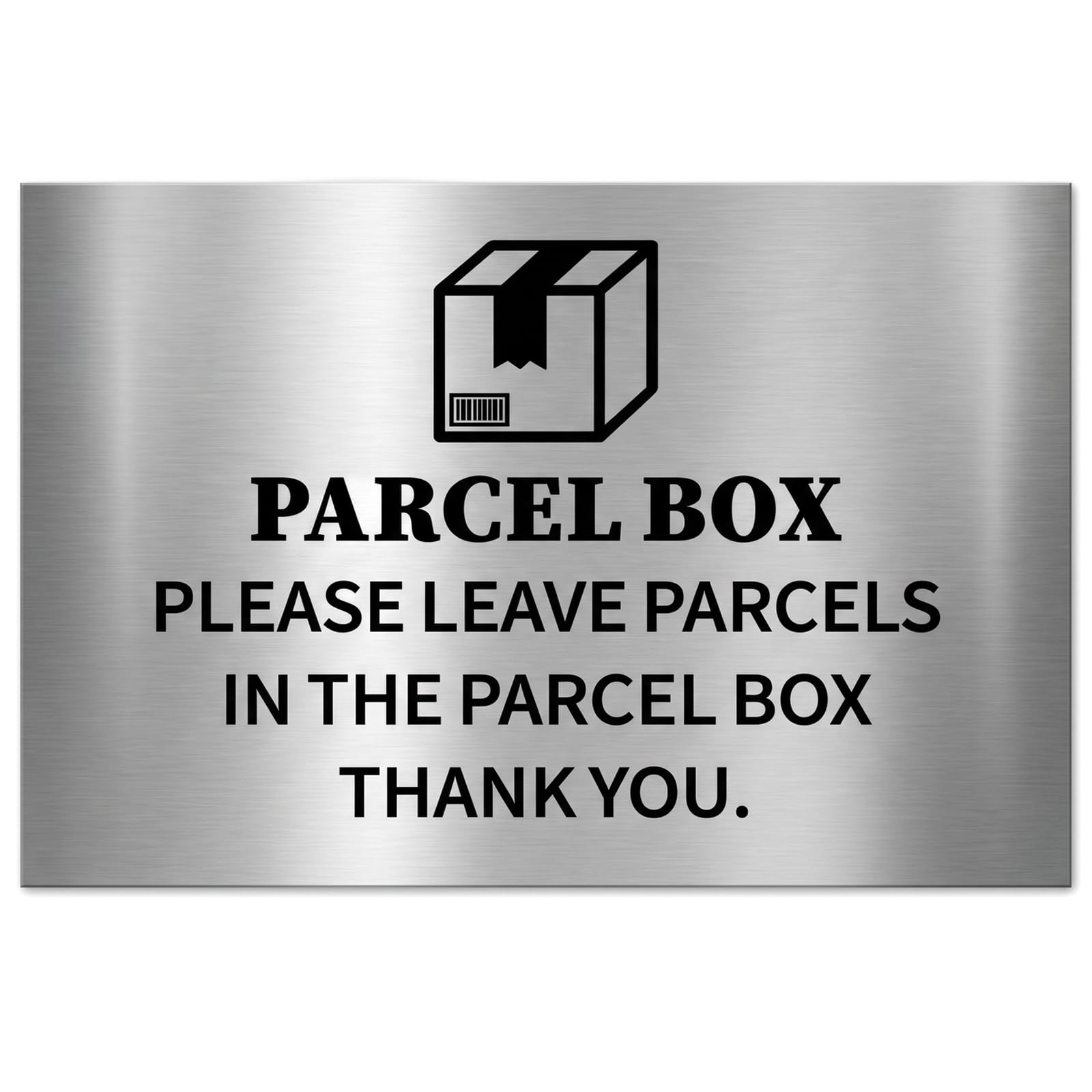 Solvio Silver Parcel Box Sign For Outside, Waterproof Aluminum Parcel Box Sticker, Please Leave Parcels Here Delivery Box Sign, Self-Adhesive Secure Parcel Delivery Box For Outside House Porch Office