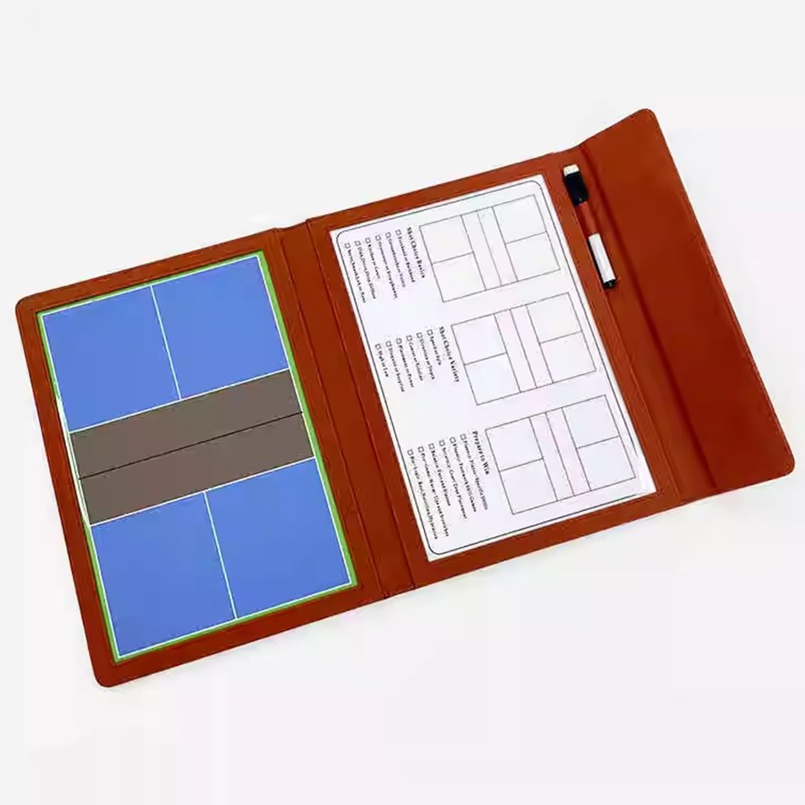 Lavagna for Allenamento Pickleball, Portablocco Tattico Pieghevole, Kit di Attrezzatura Magnetica Cancellabile a Secco, Superficie di Scrittura Liscia, con 2 Pennarelli, Partite