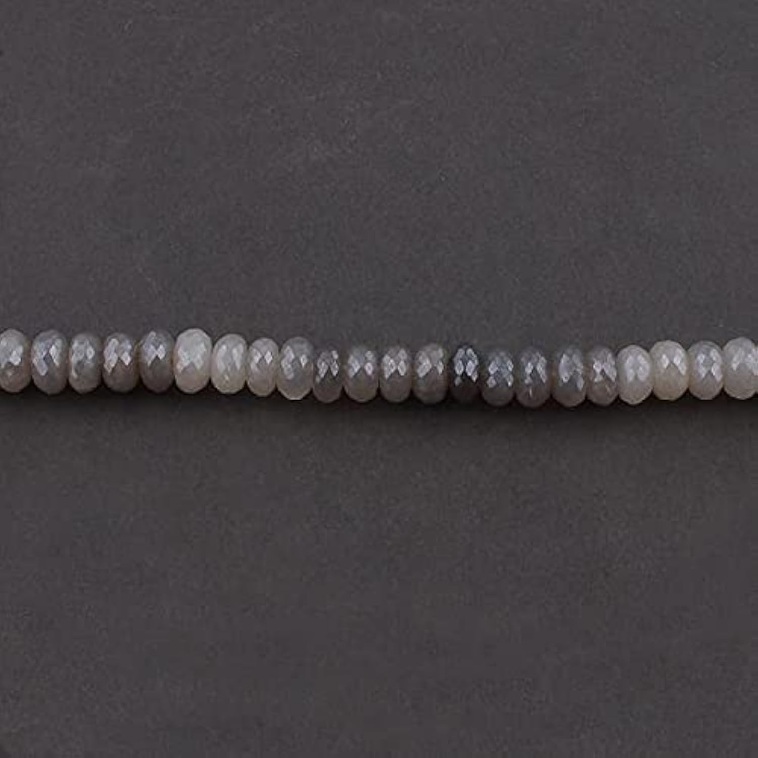 Perles rondelles pierre de lune grise LKBEADS facettées de 11-12mm pour création de bijoux SB2624