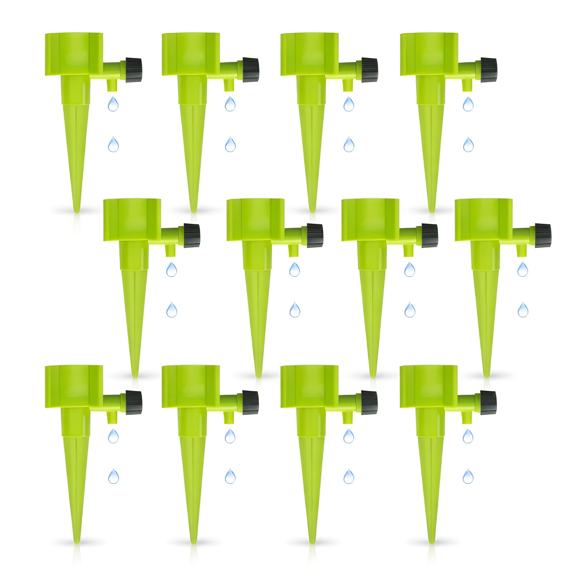 Automatic Plant Watering Spikes Pack of 12, Self Watering Drip Irrigation System for Plastic Bottles, Indoor Outdoor Home Gardening Use