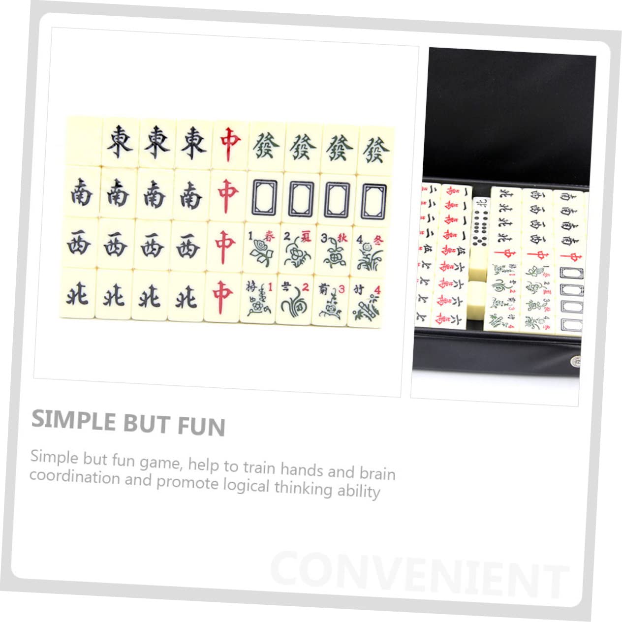 Tragbar Kleines Chinesisches Mahjong-Spielzeug Kompaktes Reisespiel für Zuhause und Partys Interaktives Tischspiel