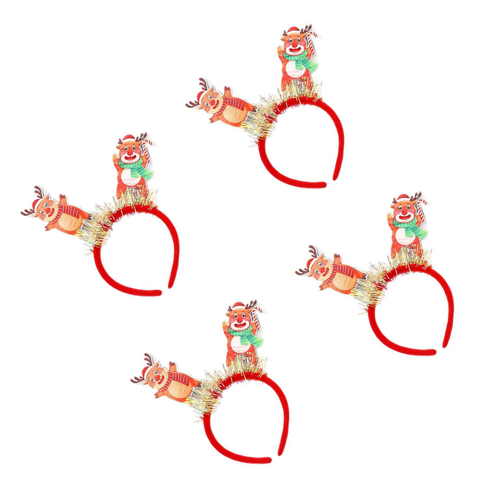 Elnwnnkc Santa/Snowman/Deer Headpiece Elastic Headband Christmas Tree Decoration for Holiday Event Headpiece for Parties