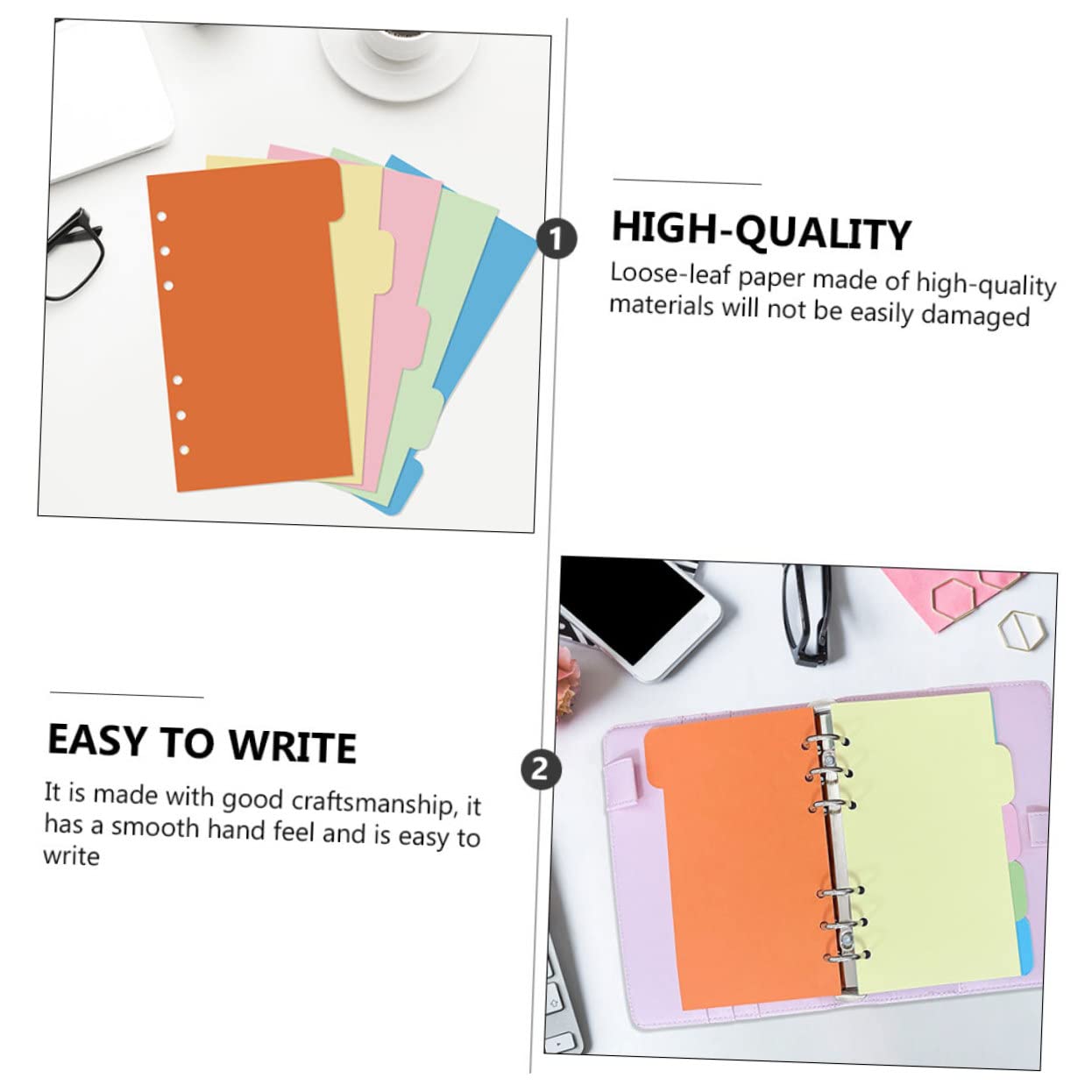 MAGICLULU 90pezzi Divisori Colorati Per Raccoglitori Facili Da Usare Per Quaderni e Planner Perfetti Per Scuola e Ufficio