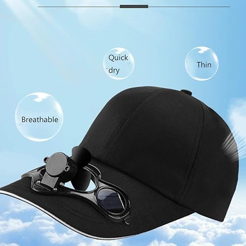 Miniatura 5 de Beerty - Gorra de béisbol con panel solar de verano, con ventilador de enfriamiento, gorra de béisbol con visera trasera para niños, unisex, para