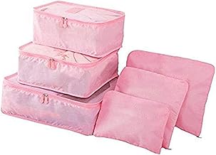 UNIQUE GADGET 6pcs Packing Cubes Portable Travel Storage Bag Organiser Luggage Suitcase Compression Pouches Luggage Organiser Laundry Bag - TRLDBAGPK-1, Pink, M