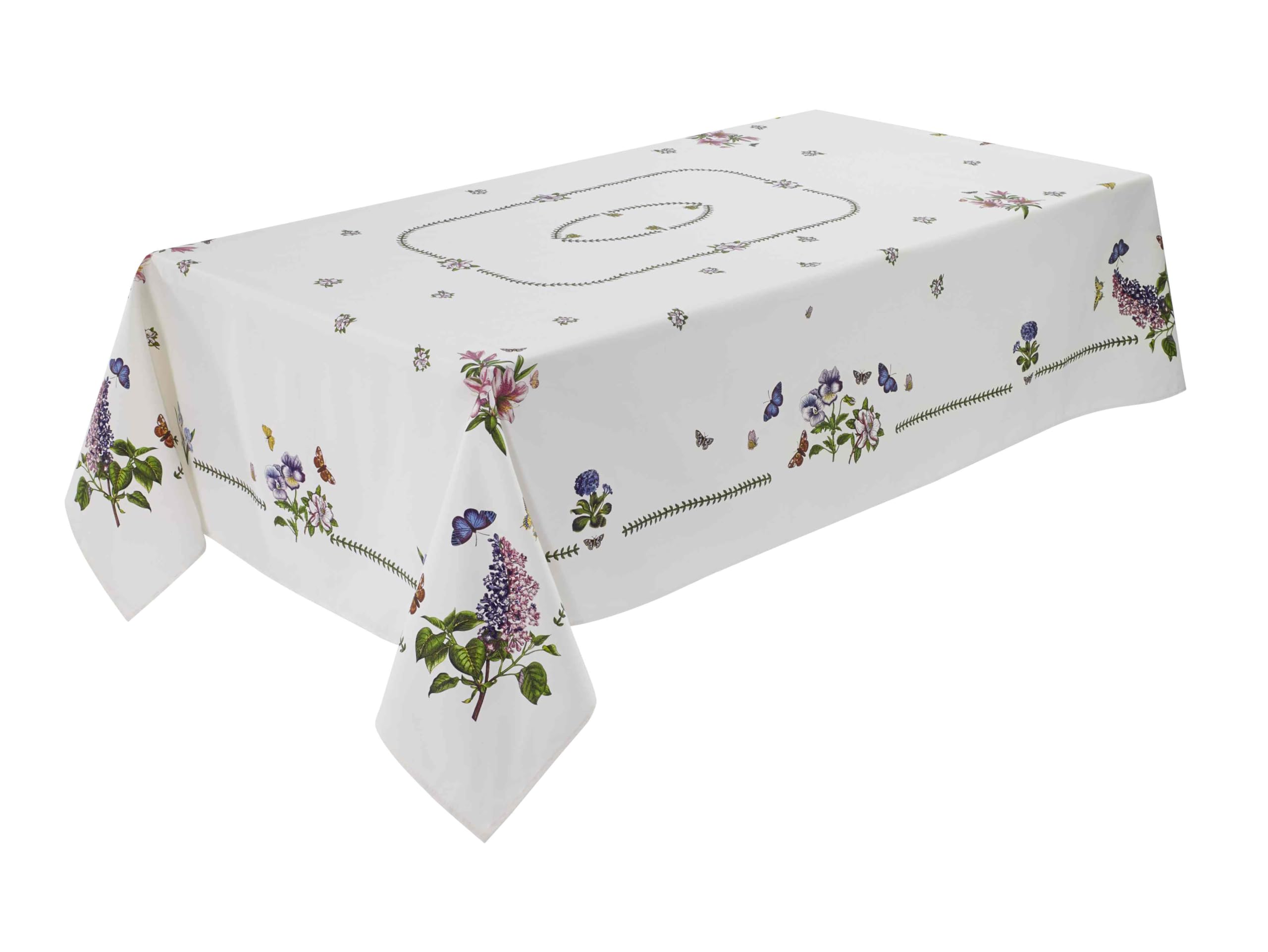 Tovaglia Lelehome Lino E Cotone Con Ricamo Floreale Vintage – 140x220 Cm, Lavabile In Lavatrice, Per Tavolo Da Pranzo, Picnic E Giardino