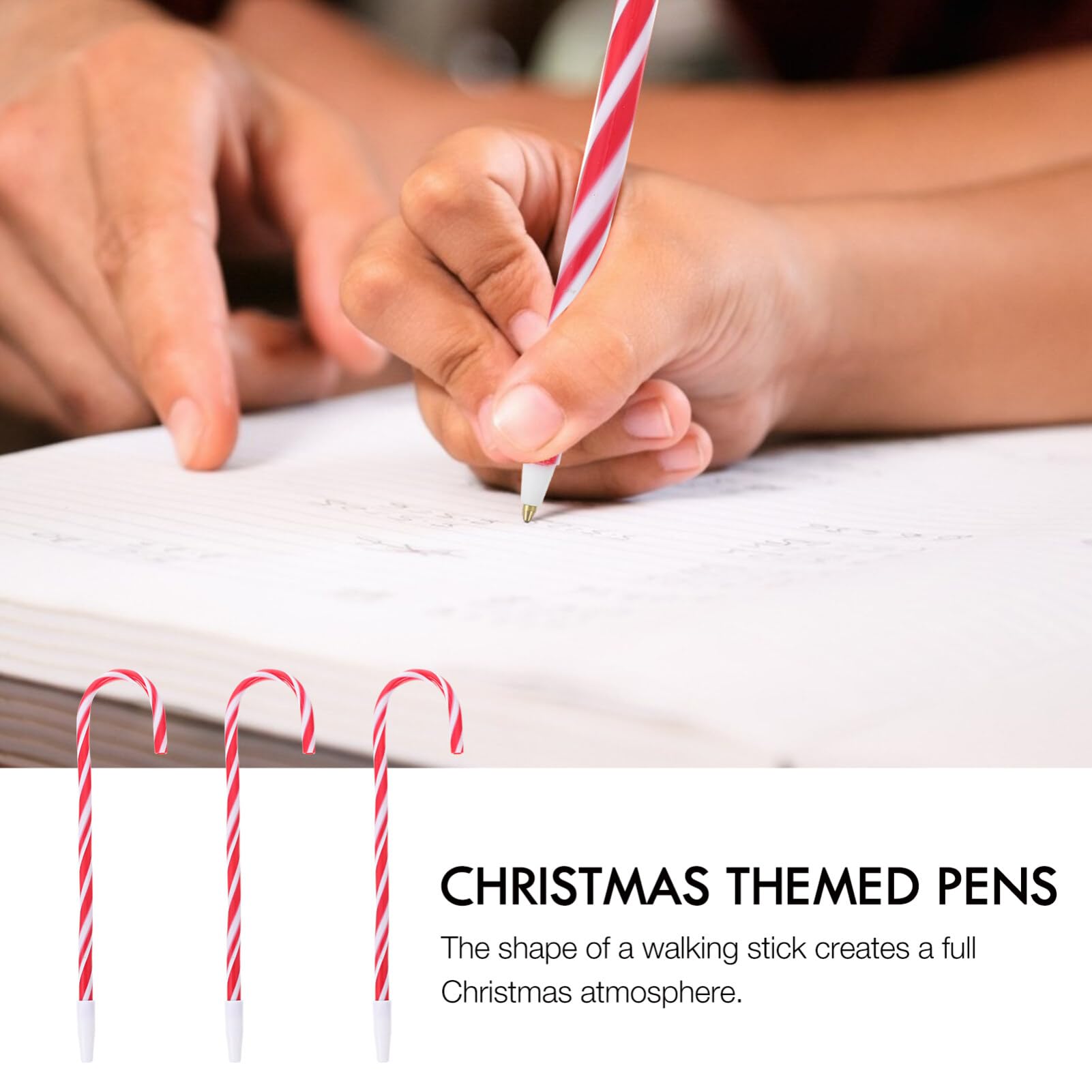 6 Stück Weihnachts-Zuckerstangen-Kugelschreiber – Festliche Streifen In Rot/Weiß & Grün/Weiß | 0,7 Mm, 19,5 Cm
