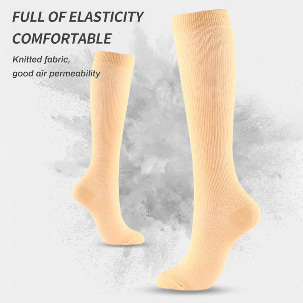 LICHENGTAI 3 paires de chaussettes de compression à fermeture éclair, chaussettes de compression hautes, bas de compression de soutien, pour femmes et hommes, chaussettes d'infirmière – S/M (35-38)