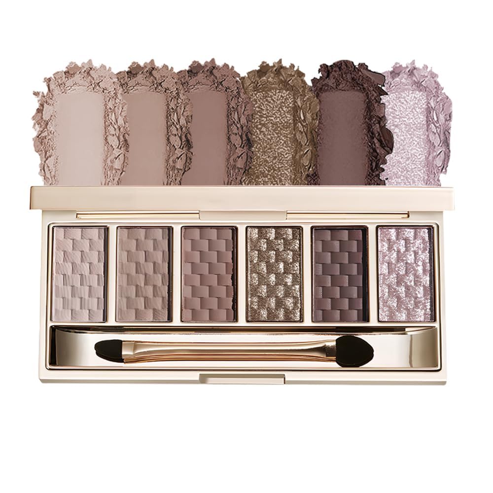 Cool Taupe Grey Nude Eyeshadow Palette, 6 Matte & Shimmer Shades, High-Pigment Blendable Long-Lasting Smokey Eyeshadow for Soft Glam Makeup, Mature & Hooded Eyes, Paleta de Sombras 03
