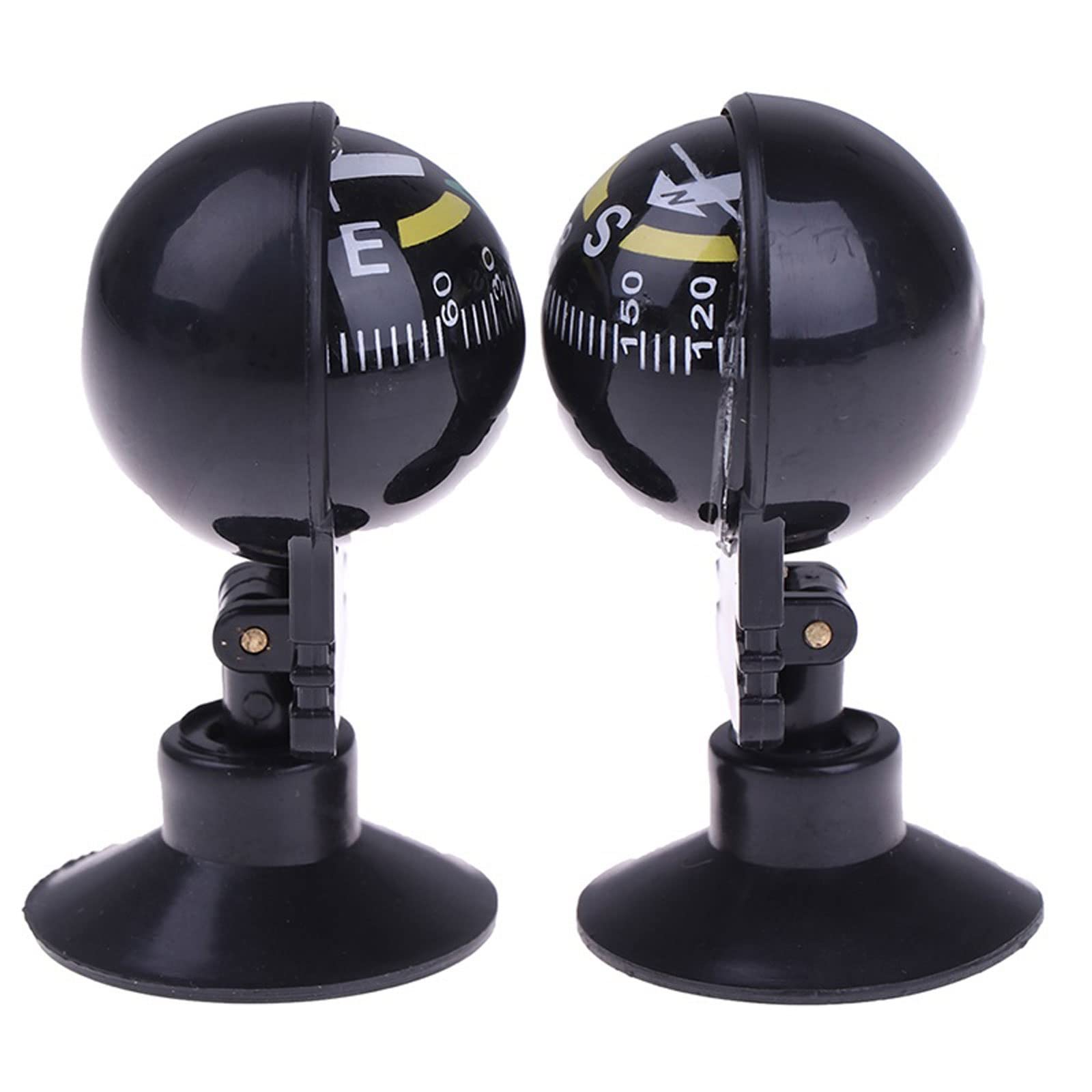 JINGYAN Boussole 1 pièce Rotation à 360 degrés étanche en forme de boule avec ventouse 6,1 x 3,2 cm