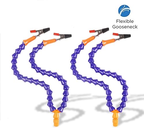 Miniatura 5 de Herramienta de tercera mano  Estación de soldadura mano  4 brazos flexibles con tornillo de banco ajustable para mesa de escritorio, soporte de