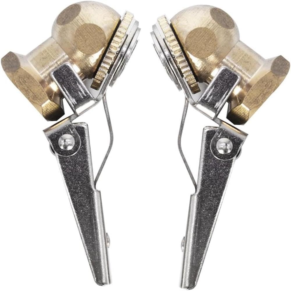 1/4" Tire Inflatable Straight Brass Open Flow Air Chuck Lock-On Clip *2OEM for Genuine Replacement