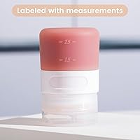 Vista 4 de Botellas exprimibles de condimentos para salsas, mini recipiente de silicona para aderezo de ensalada de 1 onza para llevar con bolsa de sándwich