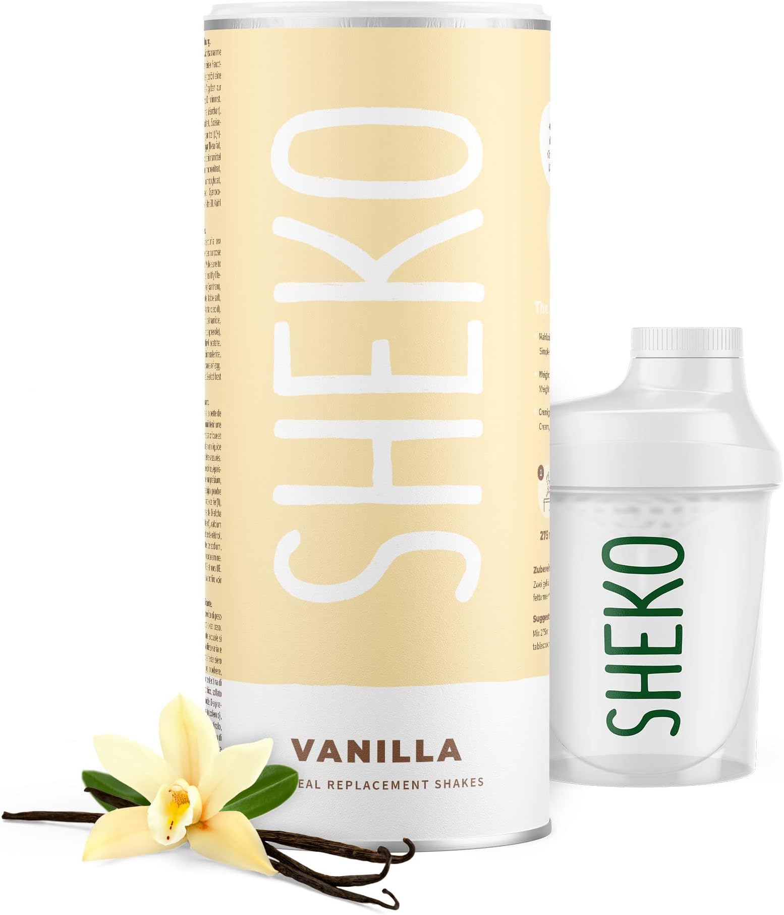 Diet Shake HERBAVITALIS Vanilla with a free Shaker bottle โข 25 Portions of High Quality Protein Shakes for Weight Loss Control โข Meal Replacement Shake for active Slimming