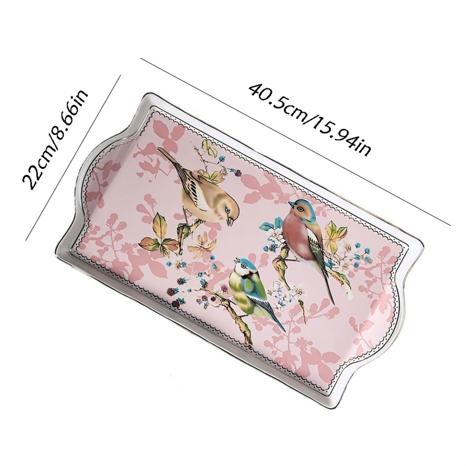 Bandeja de Cafetería Bandeja decorativa Bandeja de cerámica de lujo Rectangular Europea Taza de café Bandeja de almacenamiento Pastel Fruta Bandeja Servicio de mesa Bandejas Para Servir (Color : B)