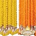 Home Buy Artificial Genda Phool for Decoration Flowers for Decoration Garland with Bell for Diwali & Festivals | 5 Feet Long 10 Pcs with 2 Diya (Orange+ Yellow) (Bell Y+O)