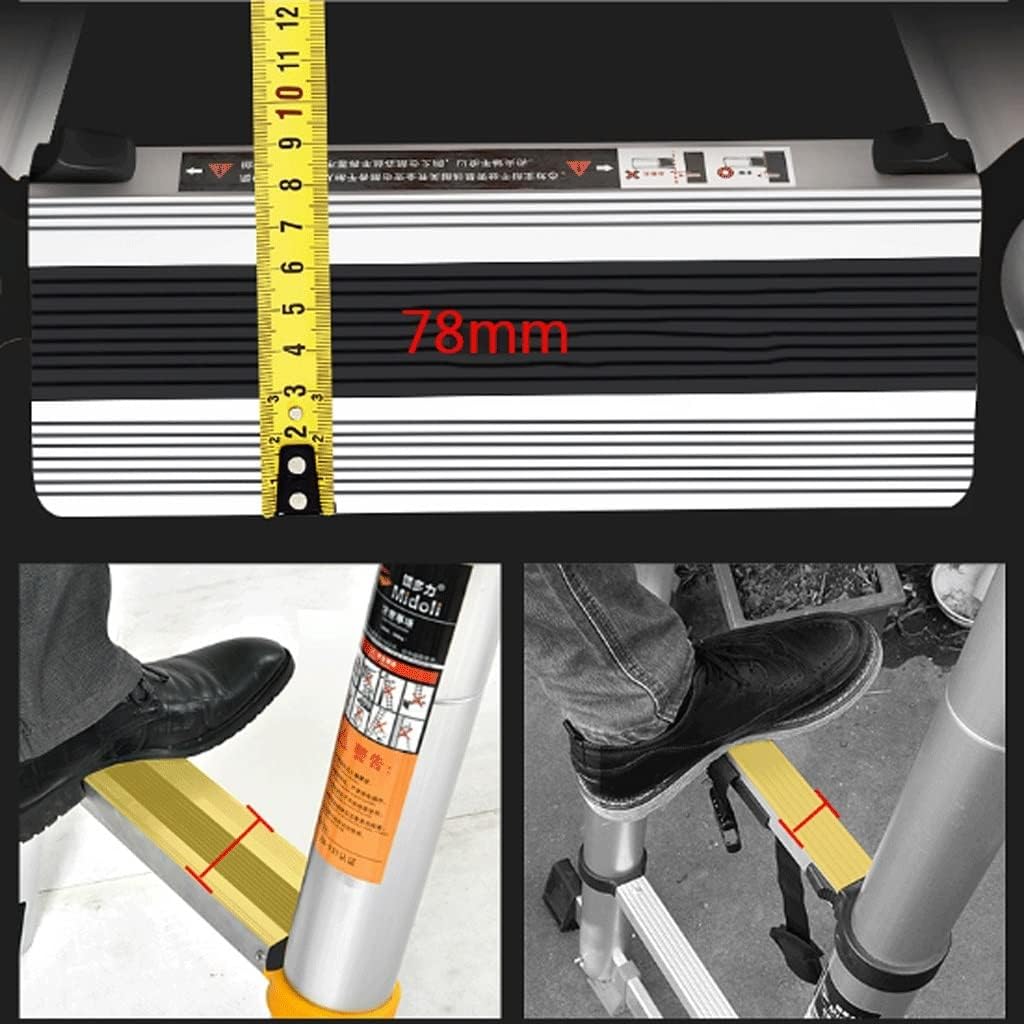 Step Ladder Aluminum Straight Ladder Step Stool Folding Telescoping ladders Extension Stepladder Stepping Stool for Second Story Windows Folding Step Stool