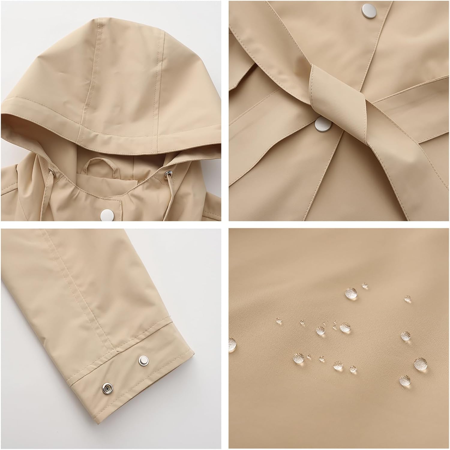 Casual Jacket for Women Tie Waist Travel Going Out Outerwear Long Sleeve Fashionable Windbreaker Hooded Jackets