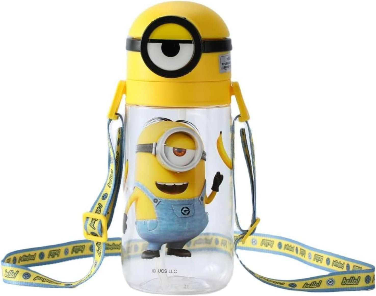 Minions Insulated Water Bottle with Straw 20 oz Travel Tumbler with Lid Holder Compatible Cup BPA-Free Bottle with Strap for Boys Girls and Kids School Office Home