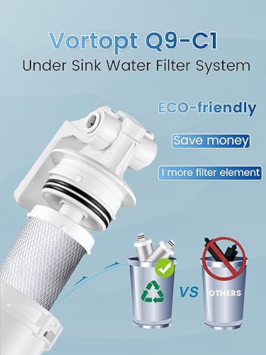 Miniatura 3 de Filtro de agua para debajo del fregadero, 2 cartuchos de filtro, sistema de filtración de agua debajo del fregadero de 19000 galones, certificado