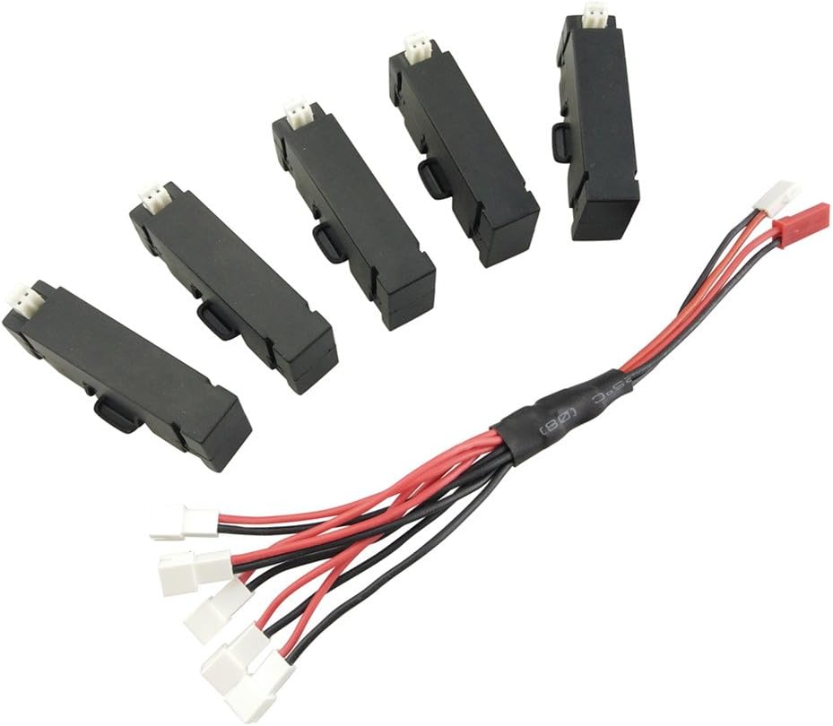 sea jump Accessories 5pcs 3.7 V 400 mAh+1to5 Charger Conversion line 25c H37 RC Drone for H37mini H37 Mini Drone Mini Aircraft