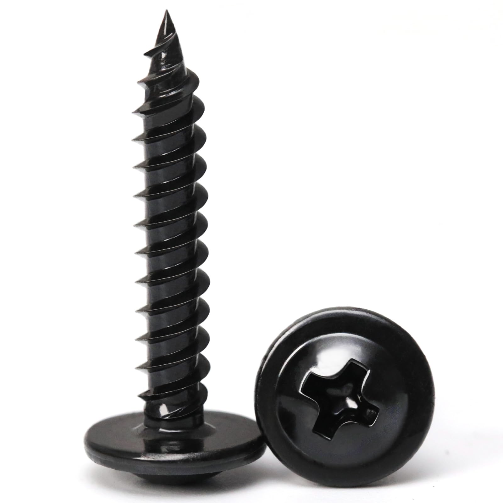 Black Wood Screws,#8×1 inch 250Pcs Black Phillips Modified Truss Head Wood Screws Quick Metal Self Tapping Zinc Oxide Used in Household Appliances,