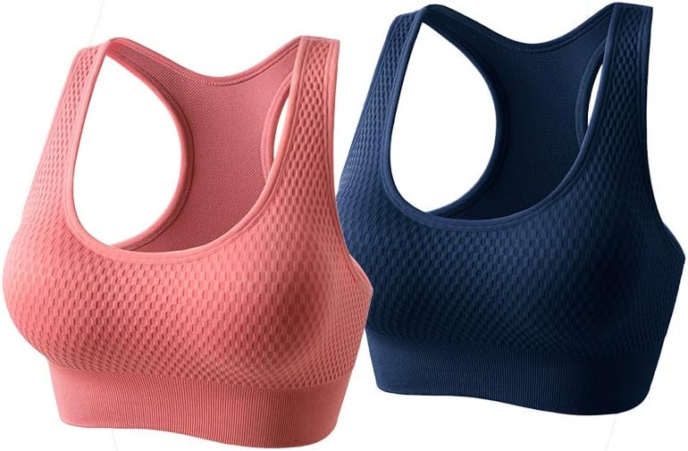 Women's Seamless Sports Bras-Padded High Impact Support Workout Bra Tops for Yoga Gym Fitness