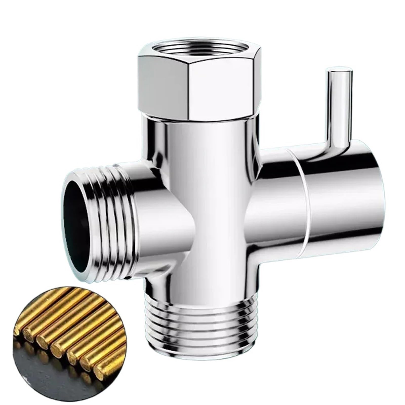 Adaptador en T de latón para evitar fugas en la válvula de ducha del bidé