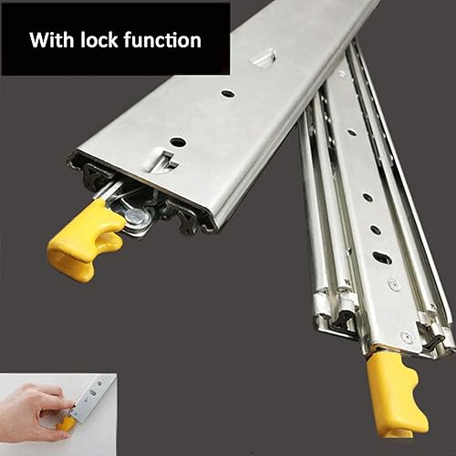 Miniatura 3 de Diapositivas industriales ultra resistentes para cajones de extensión completa de 485.0 lbs, deslizadores de cajones con rodamiento de bolas y