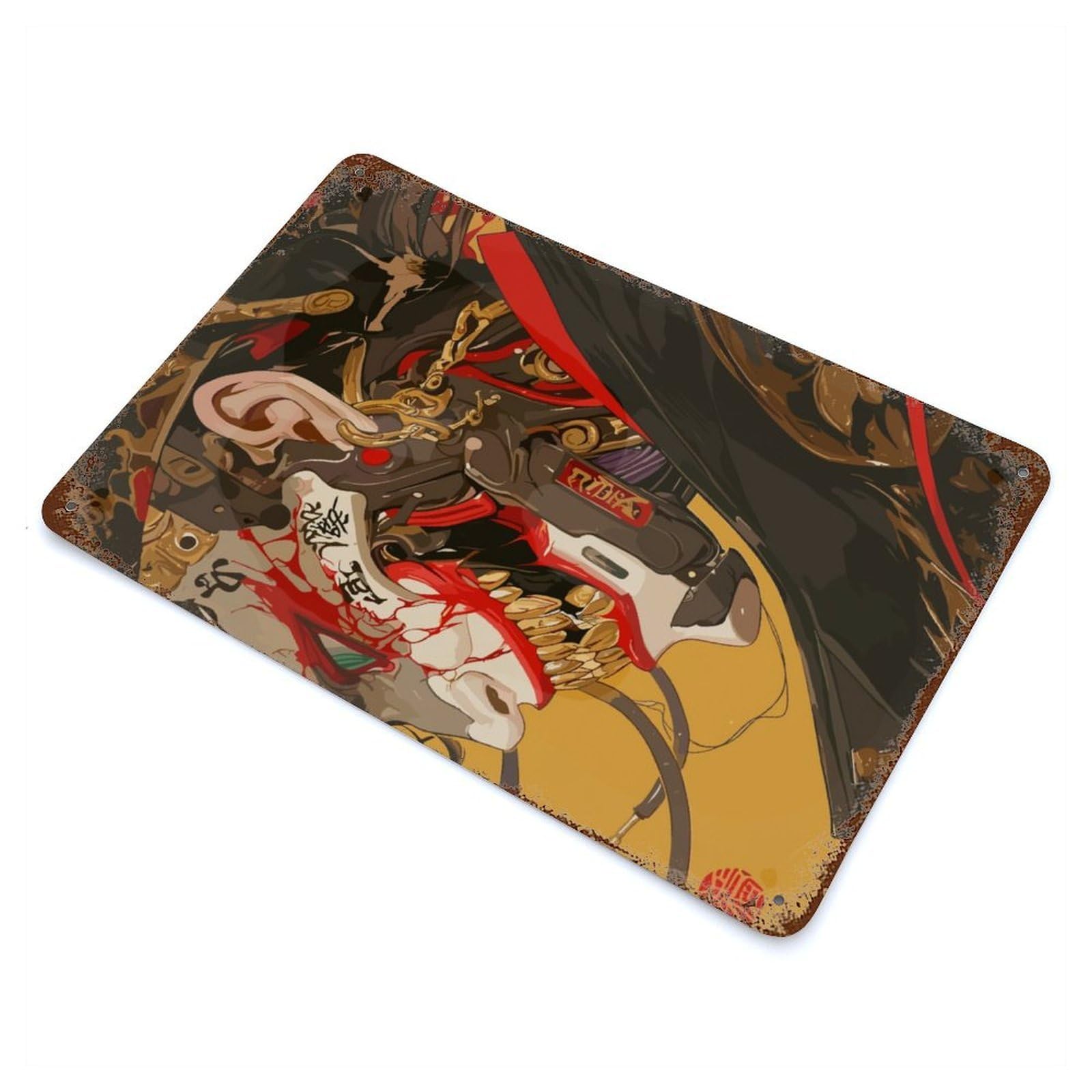 Garage Style Fantasy Japan Weathered Tin Sign 11.8"x7.9", Classic Wall Plaque for Bar And Workshop