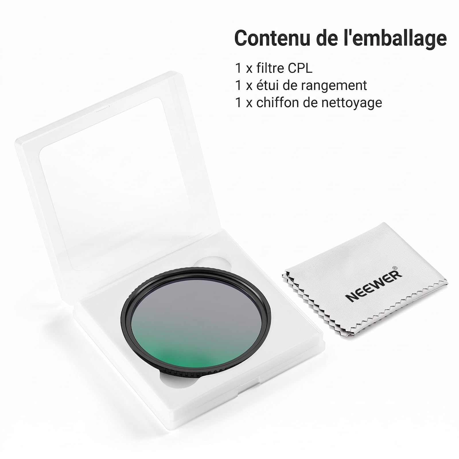 NEEWER 77mm True Colors Filtre CPL avec butée, polarisant Circulaire HD Multicouches Mince à Visser, Accessoire Photo